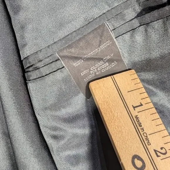 Yves Saint Laurent YSL Suit Blazer 44R Black Worsted Wool Made in Canada VTG - Picture 4 of 10